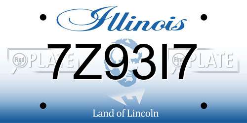 7Z93I7 Illinois License Plate