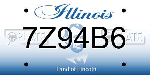 7Z94B6 Illinois License Plate