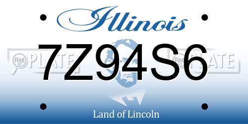 7Z94S6 Illinois License Plate