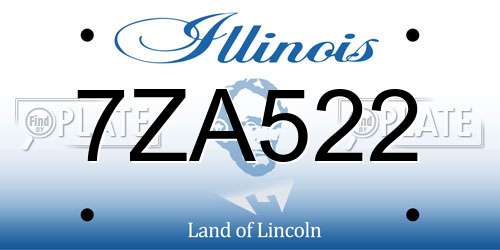 7ZA522 Illinois License Plate