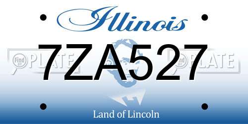 7ZA527 Illinois License Plate
