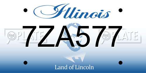 7ZA577 Illinois License Plate