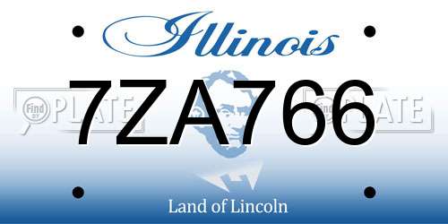 7ZA766 Illinois License Plate