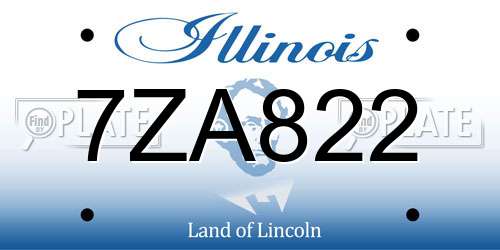 7ZA822 Illinois License Plate