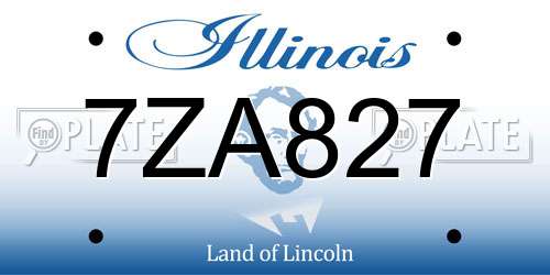 7ZA827 Illinois License Plate