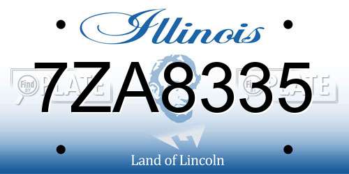 7ZA8335 Illinois License Plate