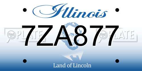 7ZA877 Illinois License Plate