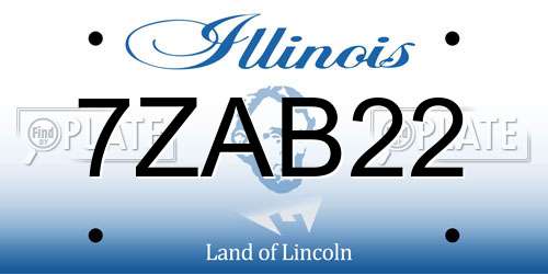 7ZAB22 Illinois License Plate