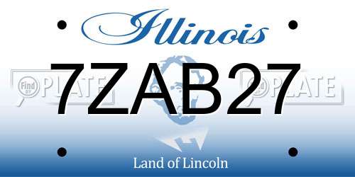 7ZAB27 Illinois License Plate