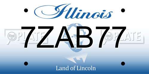 7ZAB77 Illinois License Plate