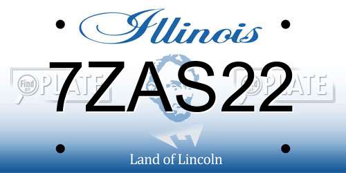 7ZAS22 Illinois License Plate