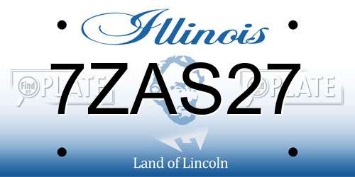 7ZAS27 Illinois License Plate