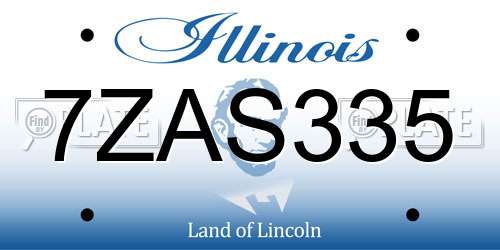 7ZAS335 Illinois License Plate