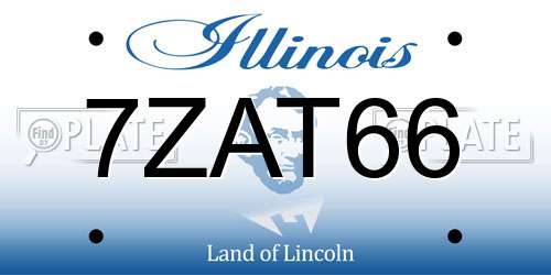 7ZAT66 Illinois License Plate