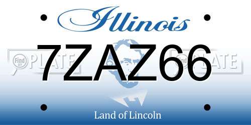 7ZAZ66 Illinois License Plate