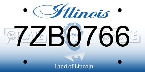 7ZB0766 Illinois License Plate