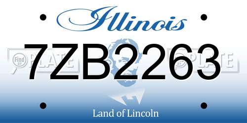7ZB2263 Illinois License Plate