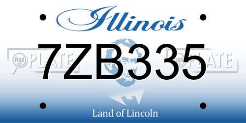 7ZB335 Illinois License Plate