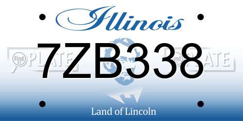 7ZB338 Illinois License Plate