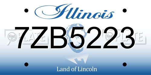 7ZB5223 Illinois License Plate
