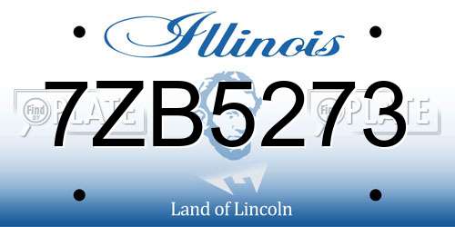 7ZB5273 Illinois License Plate