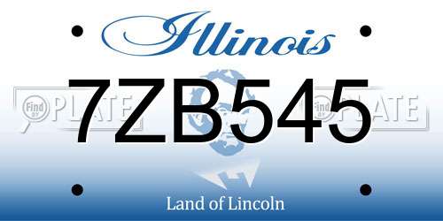7ZB545 Illinois License Plate