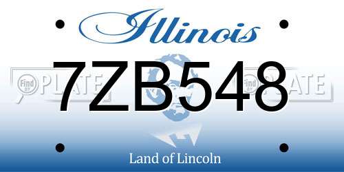 7ZB548 Illinois License Plate