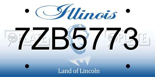 7ZB5773 Illinois License Plate
