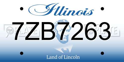 7ZB7263 Illinois License Plate