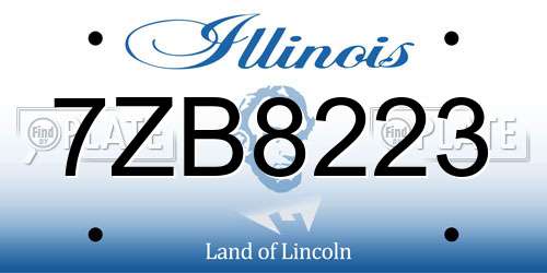 7ZB8223 Illinois License Plate