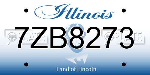 7ZB8273 Illinois License Plate