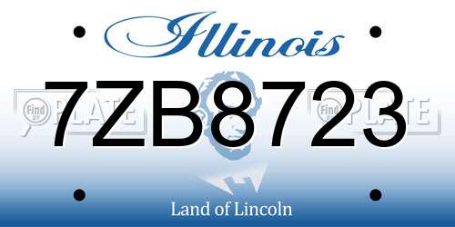 7ZB8723 Illinois License Plate