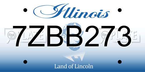 7ZBB273 Illinois License Plate