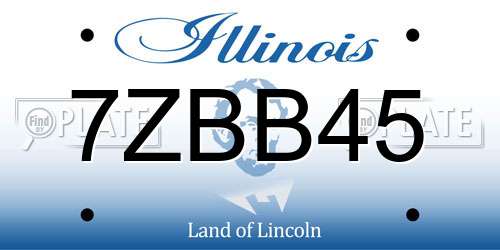 7ZBB45 Illinois License Plate