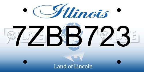 7ZBB723 Illinois License Plate