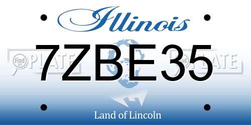 7ZBE35 Illinois License Plate