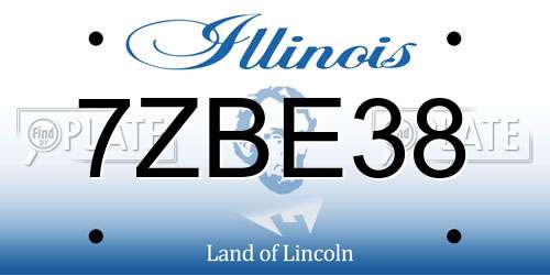 7ZBE38 Illinois License Plate