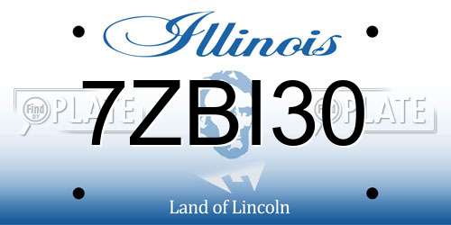 7ZBI30 Illinois License Plate