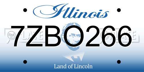 7ZBO266 Illinois License Plate
