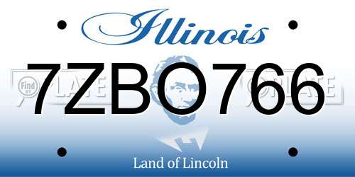 7ZBO766 Illinois License Plate