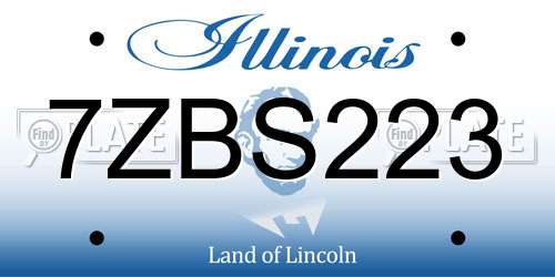 7ZBS223 Illinois License Plate
