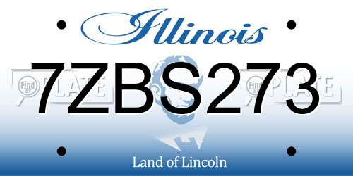 7ZBS273 Illinois License Plate