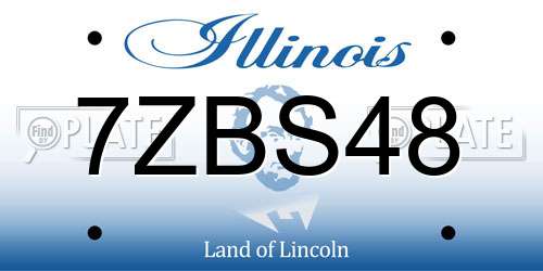 7ZBS48 Illinois License Plate