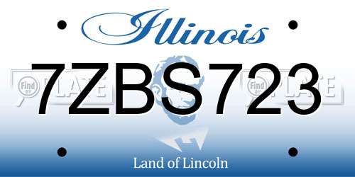 7ZBS723 Illinois License Plate