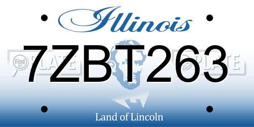 7ZBT263 Illinois License Plate