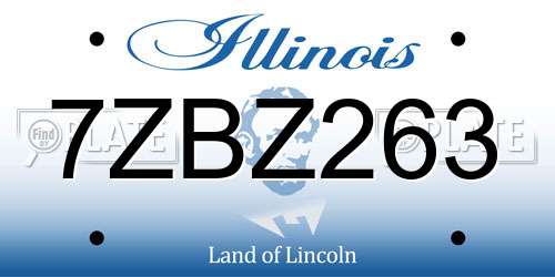 7ZBZ263 Illinois License Plate