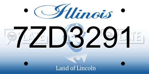 7ZD3291 Illinois License Plate