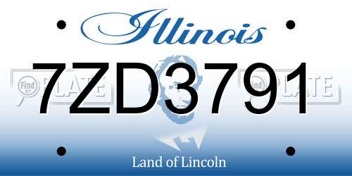 7ZD3791 Illinois License Plate