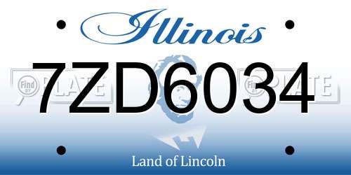 7ZD6034 Illinois License Plate