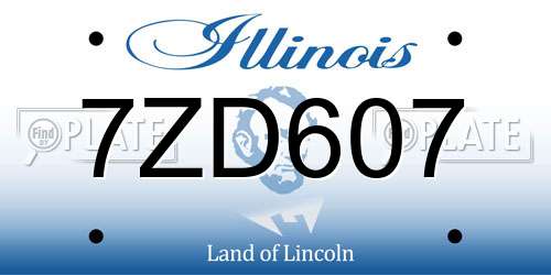 7ZD607 Illinois License Plate
